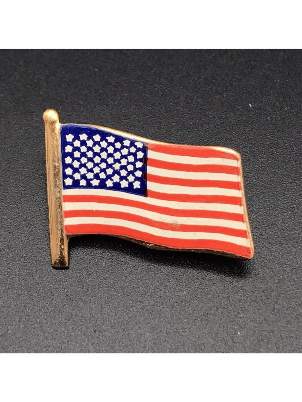 Vintage USA Flag Cross Patriotic Lapel Pin Tie Tack Lot Of 3 Rhinestones
